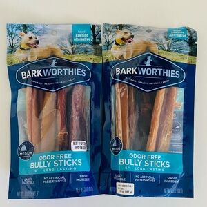 Barkworthies Odor Free 6" Long Lasting Bully Sticks for Dogs Bundle
